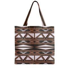 Abstract Pattern Geometric Backgrounds  Zipper Grocery Tote Bag by Eskimos