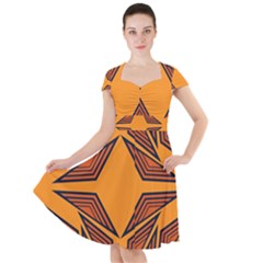 Abstract Pattern Geometric Backgrounds  Cap Sleeve Midi Dress by Eskimos