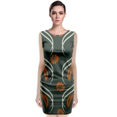 Folk Flowers Print Floral Pattern Ethnic Art Classic Sleeveless Midi Dress by Eskimos