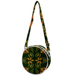 Folk Flowers Print Floral Pattern Ethnic Art Crossbody Circle Bag by Eskimos