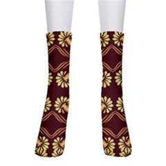 Folk Flowers Print Floral Pattern Ethnic Art Crew Socks by Eskimos