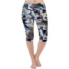 Rainbow Assault Lightweight Velour Cropped Yoga Leggings by MRNStudios