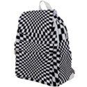 Illusion Checkerboard Black And White Pattern Top Flap Backpack View1