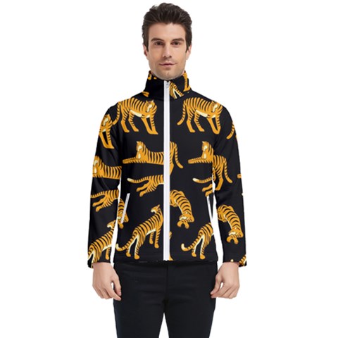 Seamless-exotic-pattern-with-tigers Men s Bomber Jacket by Jancukart