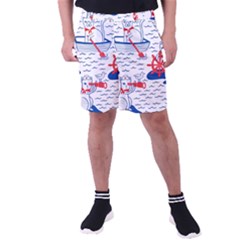 Nautical Cats Seamless Pattern Men s Pocket Shorts by Jancukart