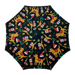 Funny Christmas Pattern Background Golf Umbrellas by Jancukart