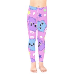 Seamless Pattern With Cute Kawaii Kittens Kids  Leggings by Jancukart