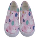 Cute Bunnies Easter Eggs Seamless Pattern Kids  Canvas Slip Ons View1