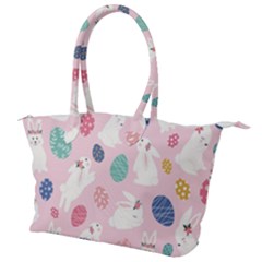 Cute Bunnies Easter Eggs Seamless Pattern Canvas Shoulder Bag by Jancukart