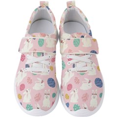 Cute Bunnies Easter Eggs Seamless Pattern Men s Velcro Strap Shoes by Jancukart