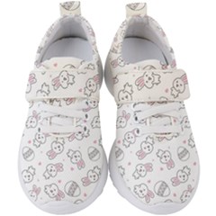 Cute Pattern With Easter Bunny Egg Kids  Velcro Strap Shoes by Jancukart