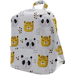 Seamless Pattern Cute Animals Zip Up Backpack by Jancukart