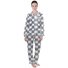 Seamless Tile Derivative Pattern Satin Long Sleeve Pajamas Set by Jancukart