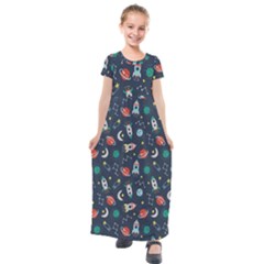 Cute-patterns- Kids  Short Sleeve Maxi Dress by Jancukart