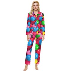 Bubble Gum Womens  Long Sleeve Velvet Pocket Pajamas Set by artworkshop