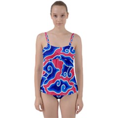 Batik Megamendung Twist Front Tankini Set by artworkshop