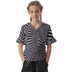 Pattern Kids  V-neck Horn Sleeve Blouse by artworkshop