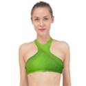 Banana Leaf High Neck Bikini Top View1