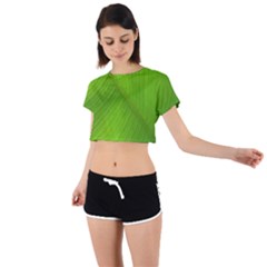 Banana Leaf Tie Back Short Sleeve Crop Tee by artworkshop