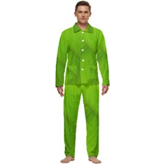 Banana Leaf Men s Long Sleeve Velvet Pocket Pajamas Set by artworkshop