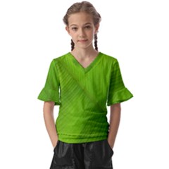 Banana Leaf Kids  V-neck Horn Sleeve Blouse by artworkshop