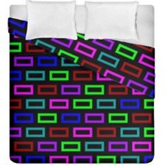 Colourful Bricks Pattern Colour Duvet Cover Double Side (king Size) by Jancukart