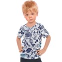 Hand-drawn-back-school-pattern Kids  Sports Tee View1