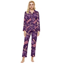 Dragonfly-pattern-design Womens  Long Sleeve Velvet Pocket Pajamas Set by Jancukart