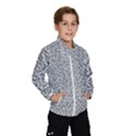 Black And White Hello Text Motif Random Pattern Kids  Windbreaker View1