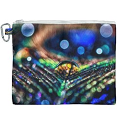 Peacock Feather Drop Canvas Cosmetic Bag (xxxl) by artworkshop