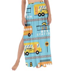 Buses-cartoon-pattern-vector Maxi Chiffon Tie-up Sarong by Jancukart