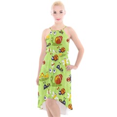 Little-animals-cartoon High-low Halter Chiffon Dress  by Jancukart