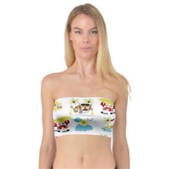 Vector-pattern-with-funny-animals-cartoon-summer-holiday-beach Bandeau Top by Jancukart