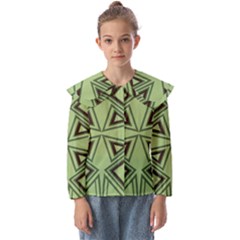 Abstract Pattern Geometric Backgrounds Kids  Peter Pan Collar Blouse by Eskimos