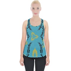 Folk Flowers Print Floral Pattern Ethnic Art Piece Up Tank Top by Eskimos