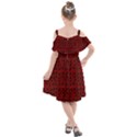 Micro Blood Red Cats Kids  Cut Out Shoulders Chiffon Dress View2