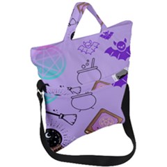 Pastel Goth Witch Purple Fold Over Handle Tote Bag by NerdySparkleGoth