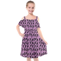 Pink Cat Kids  Cut Out Shoulders Chiffon Dress by NerdySparkleGoth