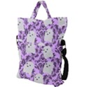 Purple Ghosts Fold Over Handle Tote Bag View2