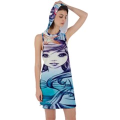 Beautifull Ariel Little Mermaid  Painting Racer Back Hoodie Dress by artworkshop