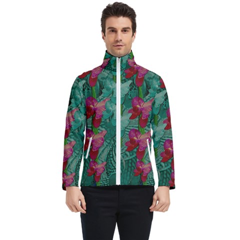 Rare Excotic Forest Of Wild Orchids Vines Blooming In The Calm Men s Bomber Jacket by pepitasart