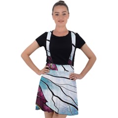 Anna Disney Frozen Stained Glass Velvet Suspender Skater Skirt by artworkshop