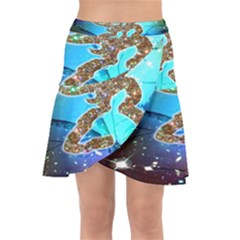 Browning Deer Glitter Galaxy Wrap Front Skirt by artworkshop