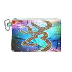 Browning Deer Glitter Galaxy Canvas Cosmetic Bag (medium) by artworkshop