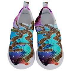 Browning Deer Glitter Galaxy Kids  Velcro No Lace Shoes by artworkshop