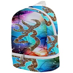 Browning Deer Glitter Galaxy Zip Bottom Backpack by artworkshop