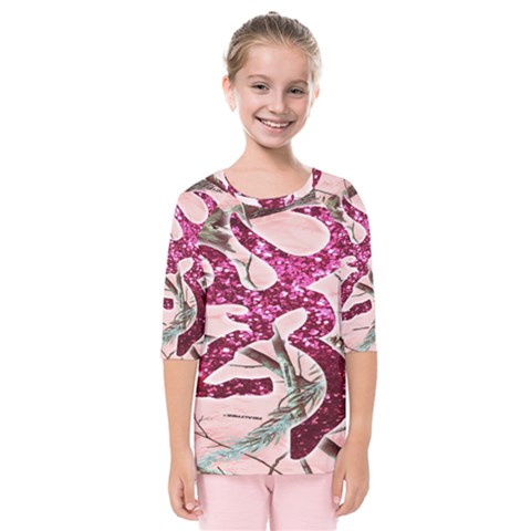 Browning Deer Glitter Kids  Quarter Sleeve Raglan Tee by artworkshop