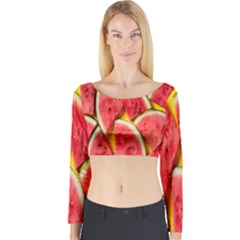 Watermelon Long Sleeve Crop Top by artworkshop