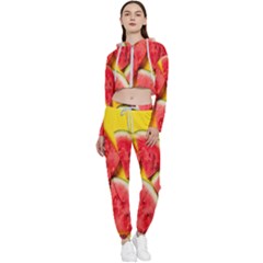 Watermelon Cropped Zip Up Lounge Set by artworkshop