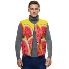 Watermelon Men s Short Button Up Puffer Vest	 by artworkshop